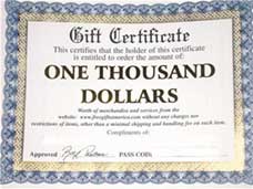 gift certificates